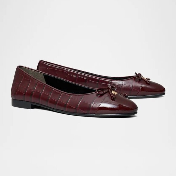 Tory Burch Shoes - Tory Burch $278 Cap Toe Ballet Flat Deep Burgundy Sz 8 NIB!